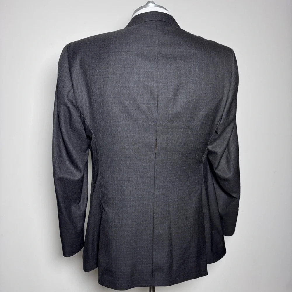 Jos. A. Bank Joseph Sport Coat Mens 52L Brown Charcoal‎ Plaid Silk Wool Blend
